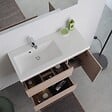 KIAMAMI VALENTINA - Meuble De Salle De Bains Suspendu De 90Cm Avec Lavabo A Gauche, Profondeur De 39Cm | Malaga - vignette