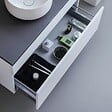 KIAMAMI VALENTINA - Meuble Sous-Lavabo 90Cm Blanc Avec Plateau Anthracite | Sole - vignette