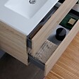 KIAMAMI VALENTINA - 60Cm Armoire De Salle De Bain 2 Tiroirs Effet Bois Miroir Avec Lampe | Berlin - vignette