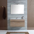 KIAMAMI VALENTINA - Meuble De Salle De Bain Suspendu 100 Cm En Bois De Chêne | Sole - vignette
