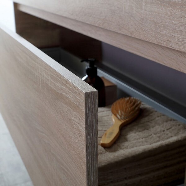KIAMAMI VALENTINA - Meuble De Salle De Bain Suspendu 100 Cm En Bois De Chêne | Sole - large