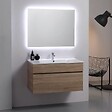 KIAMAMI VALENTINA - Armoire De Salle De Bains Murale Moderne 90Cm Puits En Chêne Avec Miroir | Sole - vignette