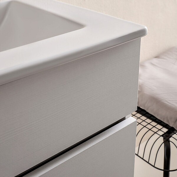 KIAMAMI VALENTINA - Meuble De Salle De Bain Suspendu 60 Cm Blanc Bois | Sole - large