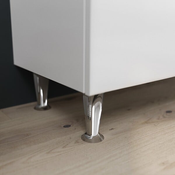 KIAMAMI VALENTINA - Meuble De Salle De Bain Sur Pieds 65Cm 2 Portes Blanc Brillant, Miroir Avec Led | Easy - large