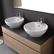 KIAMAMI VALENTINA - Meuble De Salle De Bains Avec Plateau En Bois Anthracite Et Miroir 120X60 | Sole - vignette