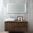 KIAMAMI VALENTINA - Meuble De Salle De Bain En Bois Noyer Foncé, Lavabo, Miroir Tactile Led | Siena - vignette
