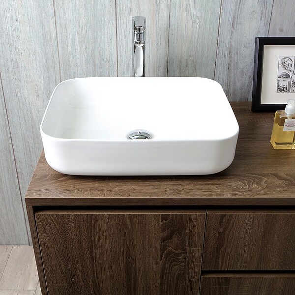 KIAMAMI VALENTINA - Meuble De Salle De Bain En Bois Noyer Foncé, Lavabo, Miroir Tactile Led | Siena - large