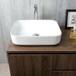 KIAMAMI VALENTINA - Meuble De Salle De Bain En Bois Noyer Foncé, Lavabo, Miroir Tactile Led | Siena - vignette