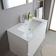 KIAMAMI VALENTINA - Meuble Salle De Bain Suspendu 80Cm Blanc Avec Lavabo Et Miroir | Bilbao - vignette