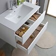 KIAMAMI VALENTINA - Meuble Salle De Bain Suspendu 80Cm Blanc Avec Lavabo Et Miroir | Bilbao - vignette