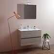 KIAMAMI VALENTINA - Meubles De Salle De Bain En 80 Cm Avec Tiroir Et Éclairage À Led Berlin Elm Leone - vignette