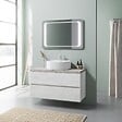 KIAMAMI VALENTINA - Armoire De Toilette Murale 100Cm Chêne Et Beton, Vasque À Poser, Miroir À Led | Elba - vignette