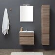 KIAMAMI VALENTINA - Meuble De Salle De Bains De 60 Cm Avec Tiroir, Miroir Et Lavabo En Chêne | Sole - vignette