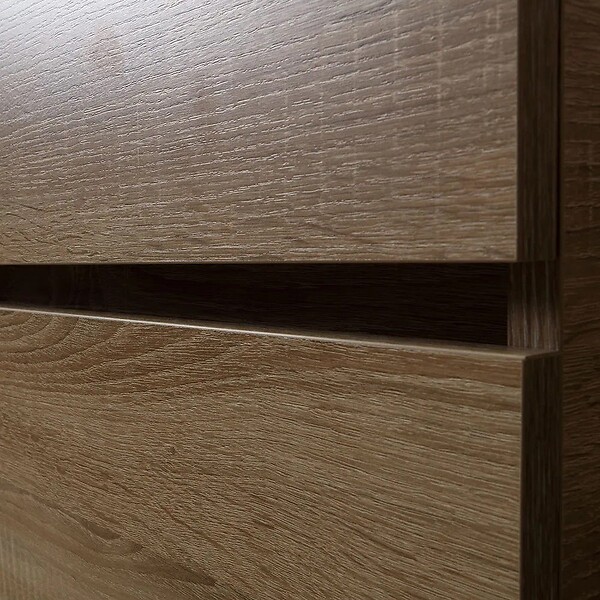 KIAMAMI VALENTINA - Meuble De Salle De Bains De 60 Cm Avec Tiroir, Miroir Et Lavabo En Chêne | Sole - large