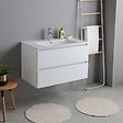 KIAMAMI VALENTINA - Meuble De Salle De Bains Avec Lavabo 80Cm Blanc | Bilbao - vignette