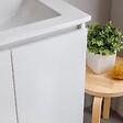 KIAMAMI VALENTINA - Meuble De Salle De Bains Suspendu 120Cm Blanc Avec Portes Et Miroir 120X110 | Bilbao - vignette