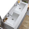 KIAMAMI VALENTINA - Meuble De Salle De Bains Suspendu 120Cm Blanc Avec Portes Et Miroir 120X110 | Bilbao - vignette