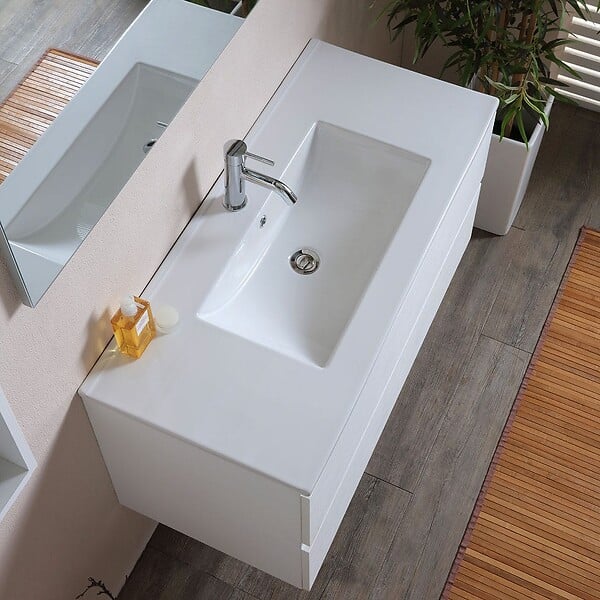 KIAMAMI VALENTINA - Armoire De Toilette Avec Lavabo Intégré 120 Cm Avec Miroir | Berlin - large