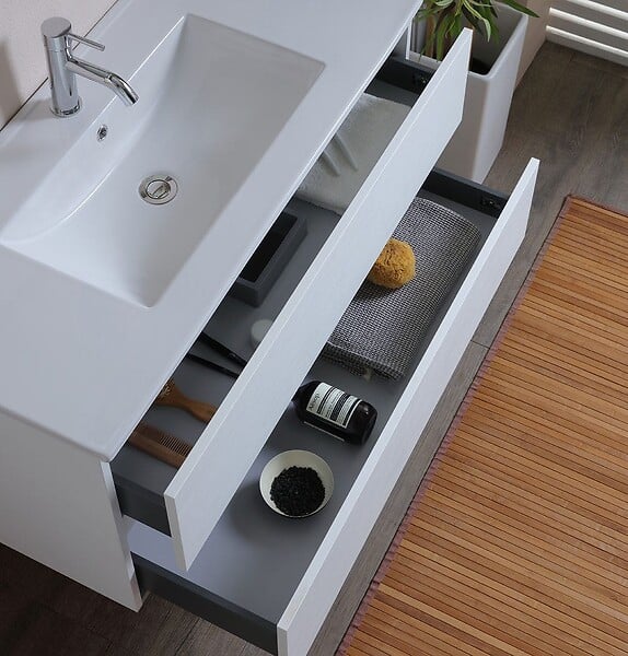 KIAMAMI VALENTINA - Armoire De Toilette Avec Lavabo Intégré 120 Cm Avec Miroir | Berlin - large