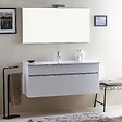 KIAMAMI VALENTINA - Meuble De Salle De Bains Moderne Blanc Avec Lavabo De 120 Cm Et Miroir | Sole - vignette