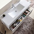 KIAMAMI VALENTINA - Meuble De Salle De Bains Moderne Blanc Avec Lavabo De 120 Cm Et Miroir | Sole - vignette