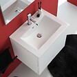 KIAMAMI VALENTINA - Meuble De Salle De Bains Suspendu 60Cm 2 Portes Blanc, Lavabo Et Miroir 60X80 | Bilbao - vignette