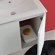 KIAMAMI VALENTINA - Meuble De Salle De Bains Suspendu 60Cm 2 Portes Blanc, Lavabo Et Miroir 60X80 | Bilbao - vignette