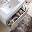 KIAMAMI VALENTINA - Meuble De Salle De Bains Suspendu De 80 Cm Blanc Effect Bois | Sole - vignette