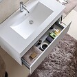 KIAMAMI VALENTINA - Armoire De Salle De Bains Suspendue 90Cm Lavabo Blanc Et Miroir | Sole - vignette