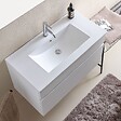 KIAMAMI VALENTINA - Armoire De Salle De Bains Suspendue 90Cm Lavabo Blanc Et Miroir | Sole - vignette