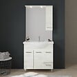 KIAMAMI VALENTINA - Meuble De Salle De Bain Sur Pieds Cm85 Avec Portes Et Tiroirs Chêne Blanc | Rimini - vignette