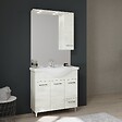 KIAMAMI VALENTINA - Meuble De Salle De Bain Sur Pieds Cm85 Avec Portes Et Tiroirs Chêne Blanc | Rimini - vignette