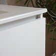 KIAMAMI VALENTINA - Meuble De Salle De Bains 80 Cm Avec Deux Tiroirs En Bois Blanc, Lavabo En Céramique | Berlin - vignette