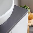 KIAMAMI VALENTINA - Meuble De Salle De Bains Suspendu 120Cm Blanc Bois Avec Plateau Anthracite Et Miroir | Bilbao - vignette