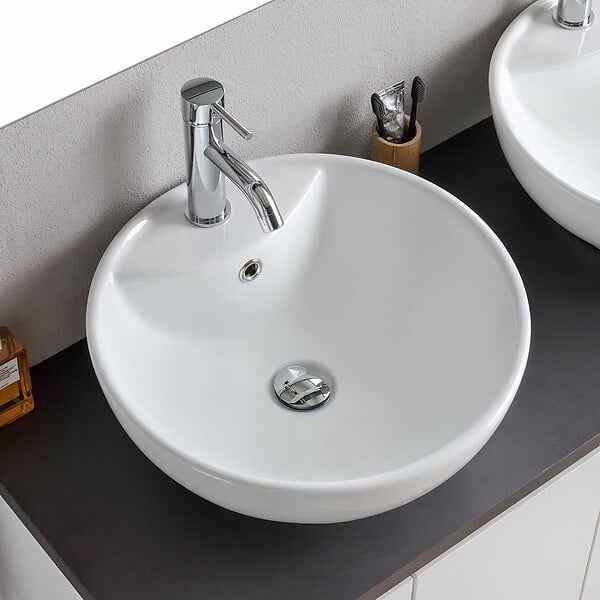 KIAMAMI VALENTINA - Meuble De Salle De Bains Suspendu 120Cm Blanc Bois Avec Plateau Anthracite Et Miroir | Bilbao - large