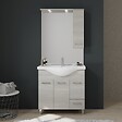 KIAMAMI VALENTINA - Meuble De Salle De Bains De 85 Cm Sur Pieds Chromés Chêne Gris | Rimini - vignette
