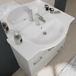 KIAMAMI VALENTINA - Meuble De Salle De Bains De 85 Cm Sur Pieds Chromés Chêne Gris | Rimini - vignette