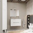 KIAMAMI VALENTINA - Meuble De Salle De Bain Blanc Mat 80Cm Avec Côtés En Chêne Gris | Magnolia - vignette