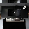 KIAMAMI VALENTINA - Meuble De Salle De Bain Suspendu 100Cm En Chêne Well Avec Lavabo En Noir Mat | Sole - vignette