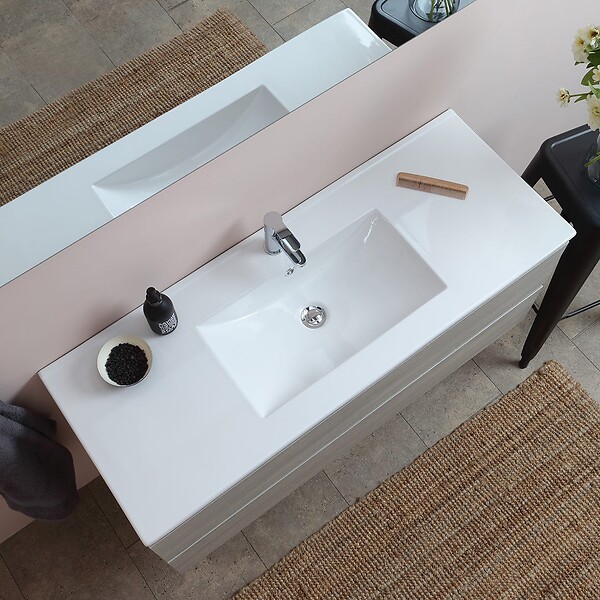 KIAMAMI VALENTINA - Armoire De Toilette Murale Avec Lavabo Intégré Et Miroir Série Berlin 120 Cm - large