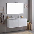 KIAMAMI VALENTINA - Meuble De Salle De Bains Suspendu 120Cm Blanc Avec Portes Et Double Lavabo | Bilbao - vignette