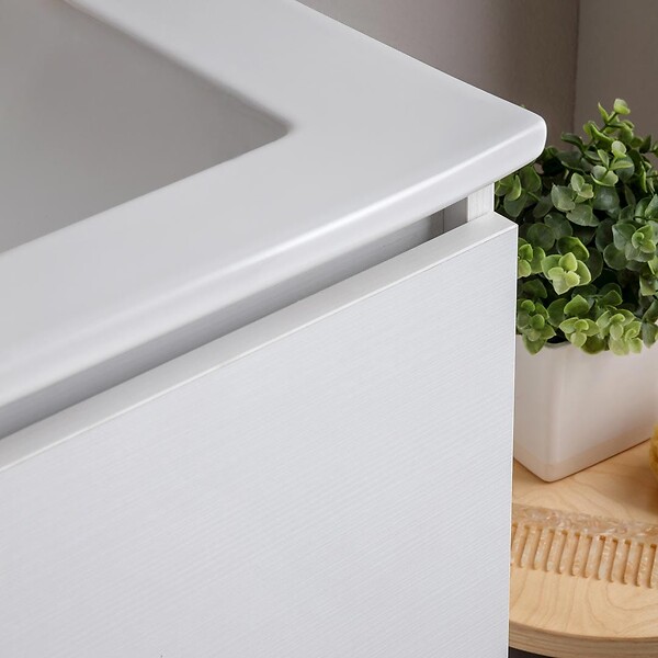 KIAMAMI VALENTINA - Meuble De Salle De Bains Suspendu 120Cm Blanc Avec Portes Et Double Lavabo | Bilbao - large