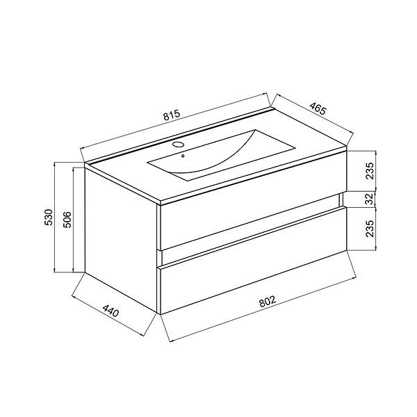 KIAMAMI VALENTINA - Meuble De Salle De Bain Suspendu Blanc Brillant 80Cm 2 Tiroirs, Miroir Avec Lampe | Benaco - large