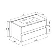 KIAMAMI VALENTINA - Meuble De Salle De Bain Suspendu Blanc Brillant 80Cm 2 Tiroirs, Miroir Avec Lampe | Benaco - vignette
