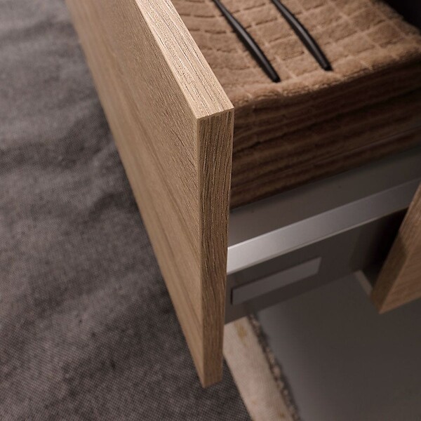 KIAMAMI VALENTINA - Meuble De Salle De Bains 90Cm Avec Plateau Ardoise Pour Lavabo À Poser | Sole - large