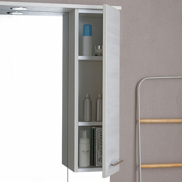 KIAMAMI VALENTINA - Meuble De Salle De Bains Au Sol 105Cm Avec 3 Portes Chêne Blanc | Rimini - large
