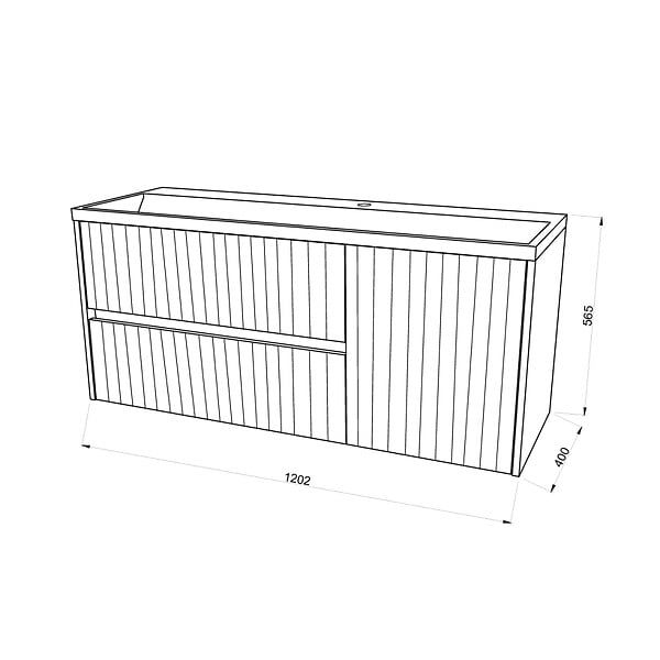 KIAMAMI VALENTINA - Mobilier De Salle De Bain Suspendu Blanc Mat 120Cm Sans Miroir | Cortina - large