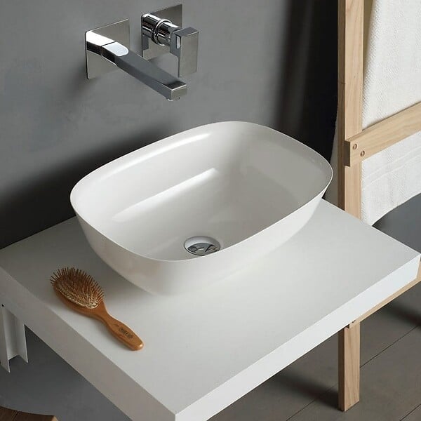 KIAMAMI VALENTINA - Piano Étagère Sous-Lavabo En Bois Blanc De 90 Cm | Valentina - large