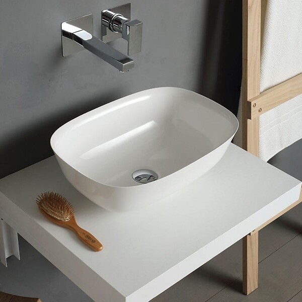 KIAMAMI VALENTINA - Étagère D'appui Pour Lavabo Blanc Brossé 60 Cm | Valentina - large