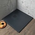 KIAMAMI VALENTINA - Plateau De Douche 80X80 En Résine Gris Anthracite Réductible | Muse - vignette